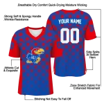 customized kansas jayhawks stacked rectangle blue jersey best selling