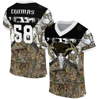 customized kansas state wildcats antler skull camouflage hunting jersey best selling