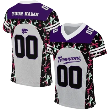 customized kansas state wildcats brushstroke xs grey black jersey best selling