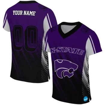 customized kansas state wildcats halftone flow purple black jersey best selling