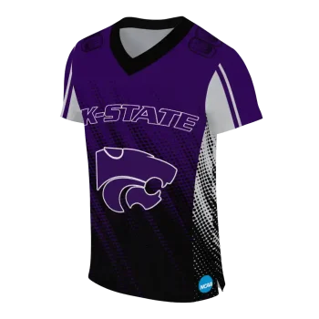 customized kansas state wildcats halftone flow purple black jersey fashion forward