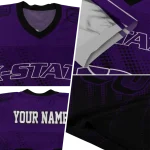 customized kansas state wildcats halftone flow purple black jersey best selling