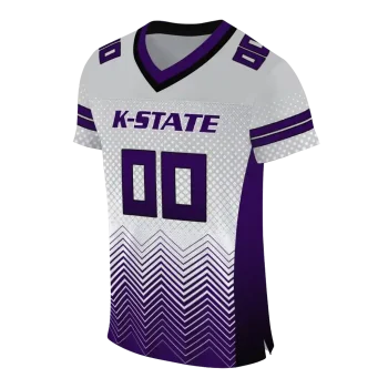 customized kansas state wildcats halftone sweep grey black jersey fashion forward