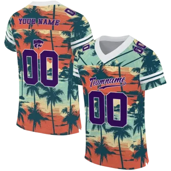 customized kansas state wildcats horizon palm sunset jersey best selling