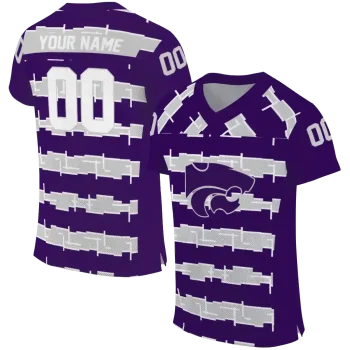 customized kansas state wildcats layered grids purple jersey best selling