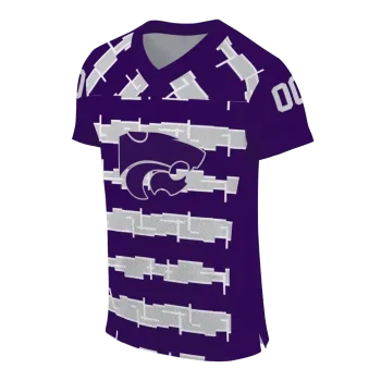 customized kansas state wildcats layered grids purple jersey fashion forward