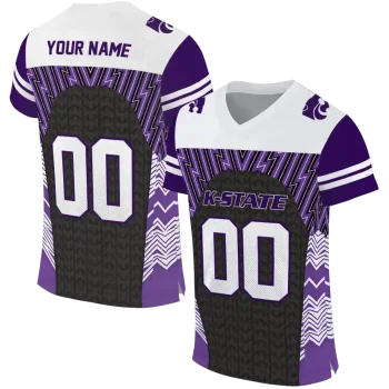 customized kansas state wildcats tire arrows purple black white jersey best selling