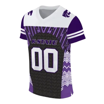 customized kansas state wildcats tire arrows purple black white jersey fashion forward