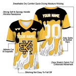 customized kennesaw state owls dripping flames gold white jersey best selling