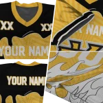 customized kennesaw state owls dripping flames gold white jersey best selling