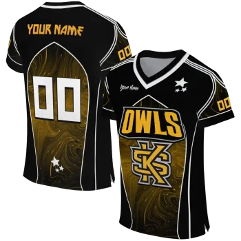 customized kennesaw state owls halftone slant gold black jersey best selling