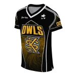 customized kennesaw state owls halftone slant gold black jersey best selling