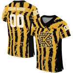 customized kennesaw state owls stripe splatter gold jersey best selling