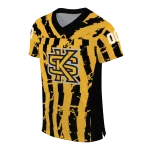 customized kennesaw state owls stripe splatter gold jersey best selling
