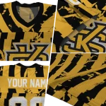 customized kennesaw state owls stripe splatter gold jersey best selling