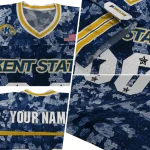 customized kent state golden flashes camouflage abstract navy blue jersey best selling