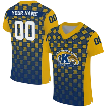customized kent state golden flashes stacked rectangle navy blue jersey best selling
