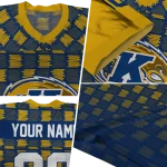 customized kent state golden flashes stacked rectangle navy blue jersey best selling