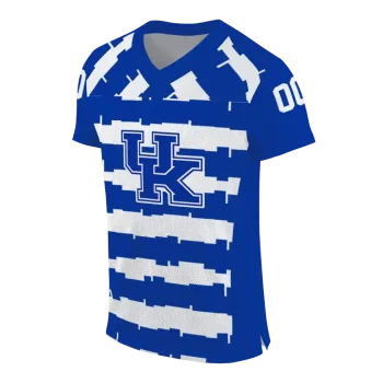 customized kentucky wildcats layered grids blue jersey fashion forward