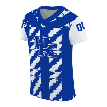 customized kentucky wildcats stripe block blue jersey fashion forward