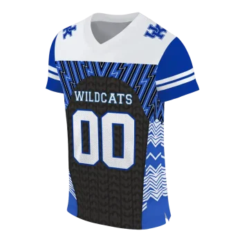 customized kentucky wildcats tire arrows blue black white jersey fashion forward