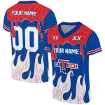 customized la tech dripping flames blue white jersey best selling