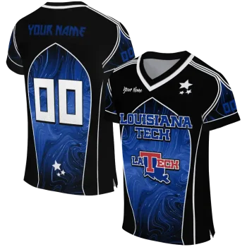 customized la tech halftone slant blue black jersey best selling