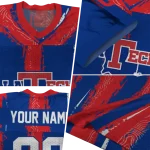 customized la tech striped texture blue jersey best selling