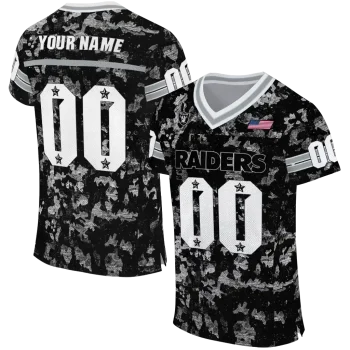 customized las vegas raiders camouflage abstract black jersey best selling