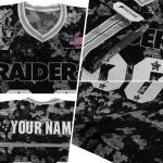 customized las vegas raiders camouflage abstract black jersey best selling