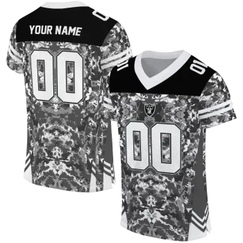 customized las vegas raiders mirrored pattern black jersey best selling