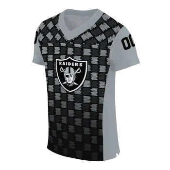 customized las vegas raiders stacked rectangle black jersey fashion forward