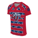 customized liberty flames layered grids red jersey best selling