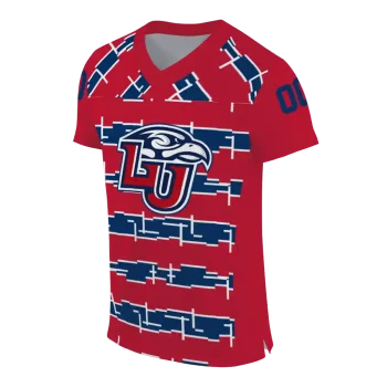 customized liberty flames layered grids red jersey fashion forward