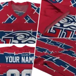 customized liberty flames layered grids red jersey best selling