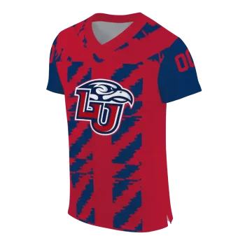 customized liberty flames stripe block red jersey fashion forward