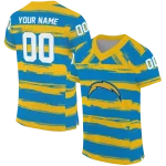 customized los angeles chargers art stripe blue jersey best selling