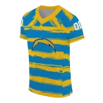 customized los angeles chargers art stripe blue jersey best selling