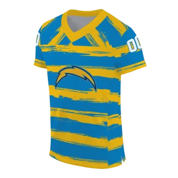 customized los angeles chargers art stripe blue jersey fashion forward