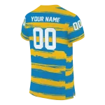 customized los angeles chargers art stripe blue jersey best selling