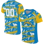 customized los angeles chargers camo shatter blue jersey best selling