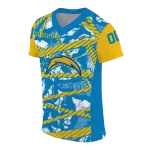 customized los angeles chargers camo shatter blue jersey best selling