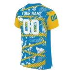 customized los angeles chargers camo shatter blue jersey best selling