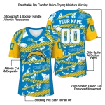 customized los angeles chargers camo shatter blue jersey best selling
