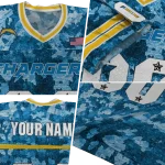 customized los angeles chargers camouflage abstract blue jersey best selling