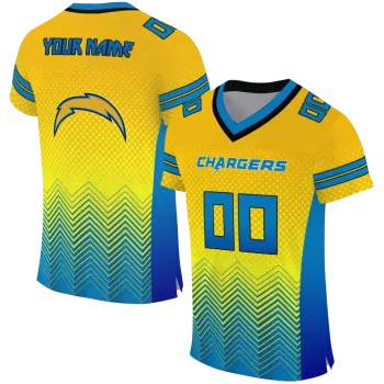 customized los angeles chargers halftone sweep gold black jersey best selling