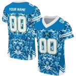 customized los angeles chargers mirrored pattern blue jersey best selling