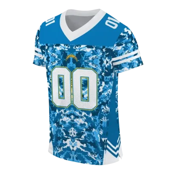 customized los angeles chargers mirrored pattern blue jersey fashion forward