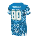 customized los angeles chargers mirrored pattern blue jersey best selling