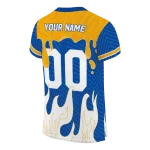 customized los angeles rams dripping flames blue white jersey best selling